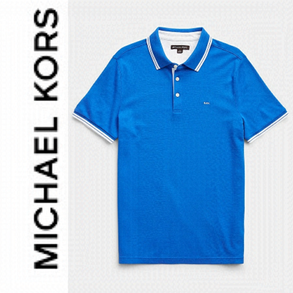 🍋Michael Kors Men’s Ancient Stripe Polo size L blue preppy